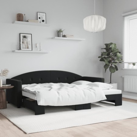 Sofá cama nido terciopelo negro 80x200 cm de vidaXL, Camas y somieres - Ref: Foro24-3197298, Precio: 243,63 €, Descuento: %