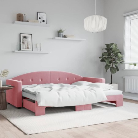Sofá cama nido terciopelo rosa 80x200 cm de vidaXL, Camas y somieres - Ref: Foro24-3197297, Precio: 251,28 €, Descuento: %