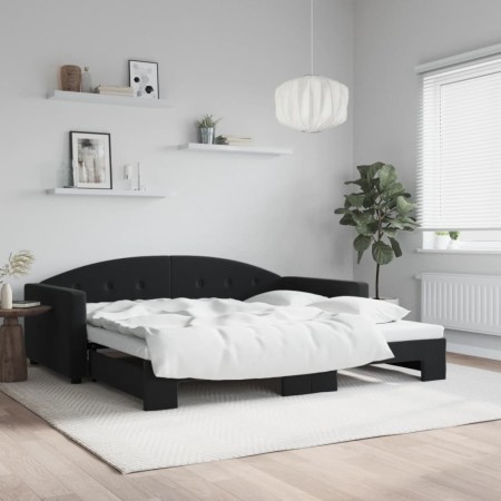 Sofá cama nido terciopelo negro 100x200 cm de vidaXL, Camas y somieres - Ref: Foro24-3197312, Precio: 272,90 €, Descuento: %