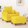 Sillón con taburete tela amarillo claro 60 cm en Sofás | Comprar online en Foru.es