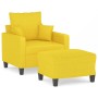 Sillón con taburete tela amarillo claro 60 cm en Sofás | Comprar online en Foru.es