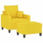 Sillón con taburete tela amarillo claro 60 cm en Sofás | Comprar online en Foru.es