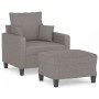 Sillón con taburete tela gris taupe 60 cm en Sofás | Comprar online en Foru.es