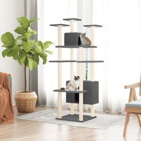 Rascador para gatos con postes de sisal gris oscuro 162 cm en Mobiliario para gatos | Comprar online en Foru.es
