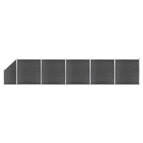 JSet of black WPC fence panels 965x(105-186) cm by vidaXL, fence panels - Ref: Foro24-3070441, Price: 2,00 €, Discount: %
