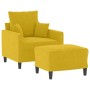 Sillón con taburete terciopelo amarillo 60 cm en Sofás | Comprar online en Foru.es