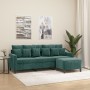 Sofá de 3 plazas con taburete de terciopelo verde oscuro 180 cm en Sofás | Comprar online en Foru.es