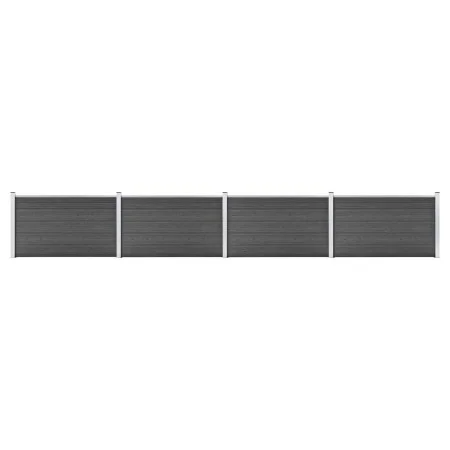 Schwarzes WPC-Zaunplatten-Set 699 x 105 cm von vidaXL, Zaunpaneele - Ref: Foro24-3070449, Preis: 650,30 €, Rabatt: %