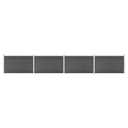 Set de paneles de valla WPC negro 699x105 cm de vidaXL, Paneles de vallas - Ref: Foro24-3070449, Precio: 598,99 €, Descuento: %