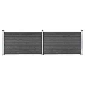 Black WPC fence panel set 353x105 cm by vidaXL, fence panels - Ref: Foro24-3070447, Price: 351,88 €, Discount: %