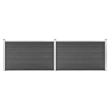 Black WPC fence panel set 353x105 cm by vidaXL, fence panels - Ref: Foro24-3070447, Price: 351,88 €, Discount: %
