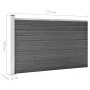 Black WPC fence panel set 353x105 cm by vidaXL, fence panels - Ref: Foro24-3070447, Price: 351,88 €, Discount: %