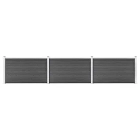 Black WPC fence panel set 526x105 cm by vidaXL, fence panels - Ref: Foro24-3070448, Price: 500,99 €, Discount: %