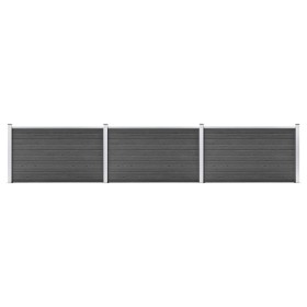 Set de paneles de valla WPC negro 526x105 cm de vidaXL, Paneles de vallas - Ref: Foro24-3070448, Precio: 466,02 €, Descuento: %