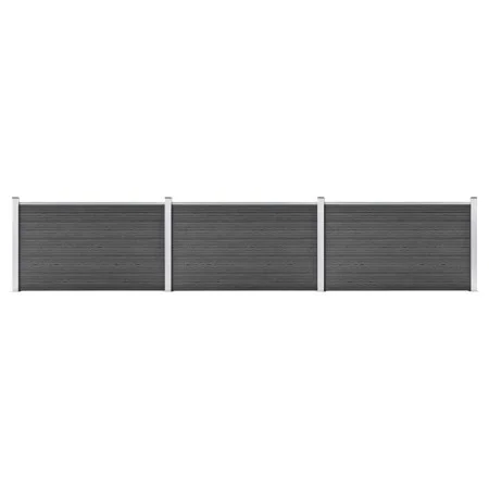 Black WPC fence panel set 526x105 cm by vidaXL, fence panels - Ref: Foro24-3070448, Price: 500,99 €, Discount: %