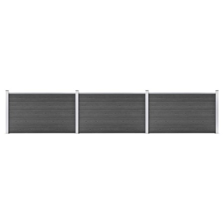 Set de paneles de valla WPC negro 526x105 cm de vidaXL, Paneles de vallas - Ref: Foro24-3070448, Precio: 466,02 €, Descuento: %