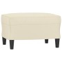 Sillón con taburete cuero sintético color crema 60 cm en Sofás | Comprar online en Foru.es