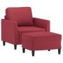 Sillón con taburete cuero sintético rojo tinto 60 cm en Sofás | Comprar online en Foru.es