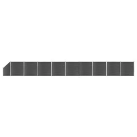 Black WPC Fence Panel Set 1657x(105-186) cm by vidaXL, fence panels - Ref: Foro24-3070445, Price: 3,00 €, Discount: %
