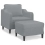 Sillón con taburete tela gris claro 60 cm en Sofás | Comprar online en Foru.es