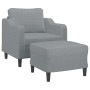 Sillón con taburete tela gris claro 60 cm en Sofás | Comprar online en Foru.es
