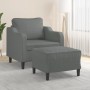 Sillón con taburete tela gris oscuro 60 cm en Sofás | Comprar online en Foru.es