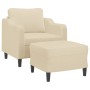 Sillón con taburete tela crema 60 cm en Sofás | Comprar online en Foru.es