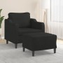 Sillón con taburete tela negro 60 cm en Sofás | Comprar online en Foru.es