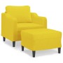Sillón con taburete tela amarillo claro 60 cm en Sofás | Comprar online en Foru.es
