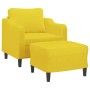 Sillón con taburete tela amarillo claro 60 cm en Sofás | Comprar online en Foru.es