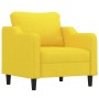 Sillón con taburete tela amarillo claro 60 cm en Sofás | Comprar online en Foru.es