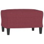 Sillón con taburete tela rojo tinto 60 cm en Sofás | Comprar online en Foru.es