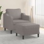 Sillón con taburete tela gris taupe 60 cm en Sofás | Comprar online en Foru.es