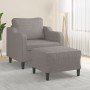 Sillón con taburete tela gris taupe 60 cm en Sofás | Comprar online en Foru.es