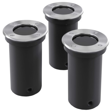 Focos LED empotrables de suelo de jardín redondos 3 uds de vidaXL, Iluminación de exterior - Ref: Foro24-40393, Precio: 44,72...