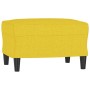 Sofá de 3 plazas con taburete de tela amarillo claro 180 cm en Sofás | Comprar online en Foru.es