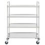 Carrito de cocina de 4 alturas acero inoxidable 107x55x125 cm de vidaXL, Carros de cocina y comedor - Ref: Foro24-50916, Prec...