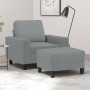 Sillón con taburete tela gris claro 60 cm en Sofás | Comprar online en Foru.es
