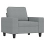 Sillón con taburete tela gris claro 60 cm en Sofás | Comprar online en Foru.es
