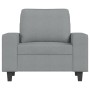 Sillón con taburete tela gris claro 60 cm en Sofás | Comprar online en Foru.es