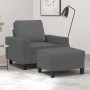 Sillón con taburete tela gris oscuro 60 cm en Sofás | Comprar online en Foru.es