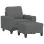 Sillón con taburete tela gris oscuro 60 cm en Sofás | Comprar online en Foru.es