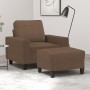 Sillón con taburete tela marrón 60 cm en Sofás | Comprar online en Foru.es