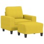 Sillón con taburete tela amarillo claro 60 cm en Sofás | Comprar online en Foru.es