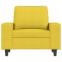 Sillón con taburete tela amarillo claro 60 cm en Sofás | Comprar online en Foru.es