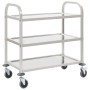 Carrito de cocina de 3 alturas 95x45x83,5 cm acero inoxidable de vidaXL, Carros de cocina y comedor - Ref: Foro24-50915, Prec...