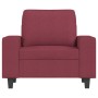 Sillón con taburete tela rojo tinto 60 cm en Sofás | Comprar online en Foru.es