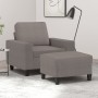 Sillón con taburete tela gris taupe 60 cm en Sofás | Comprar online en Foru.es