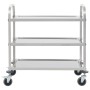 Carrito de cocina de 3 alturas 95x45x83,5 cm acero inoxidable de vidaXL, Carros de cocina y comedor - Ref: Foro24-50915, Prec...