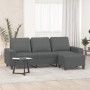 Sofá de 3 plazas con taburete de tela gris oscuro 180 cm en Sofás | Comprar online en Foru.es
